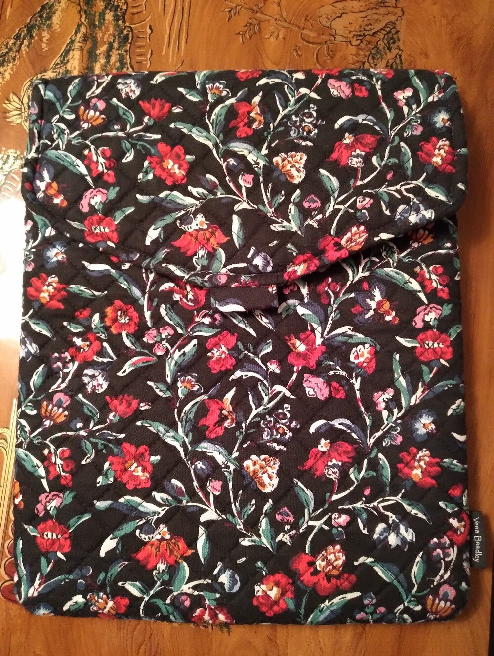 Vera Bradley Laptop/iPad Sleeve, Perrenial Noir, In Excellent Condition